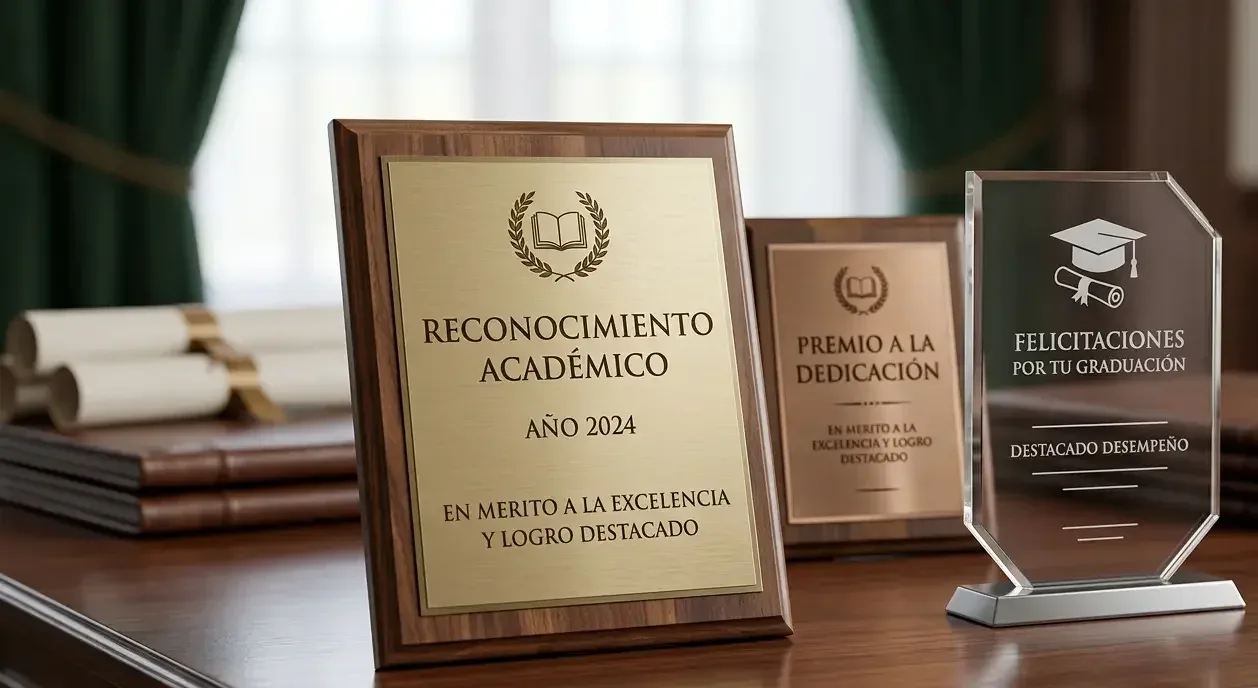 Placas de reconocimiento: Un detalle elegante y duradero para eventos académicos y graduaciones